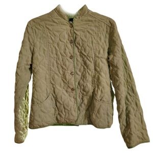 Robert Louis Pea Green Button Down Jacket Front Pockets Quilted Blazer!